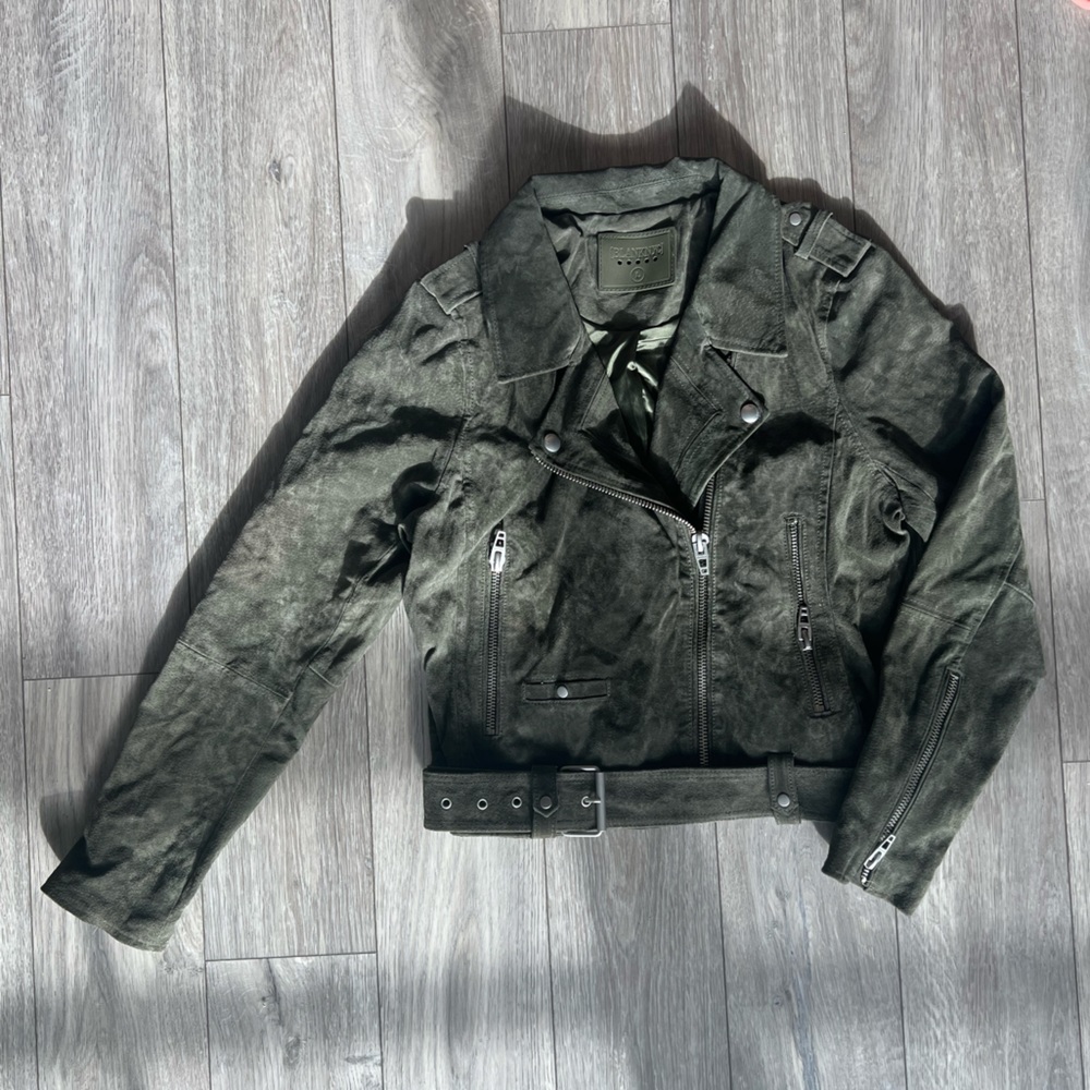 Suede 100% leather biker jacket